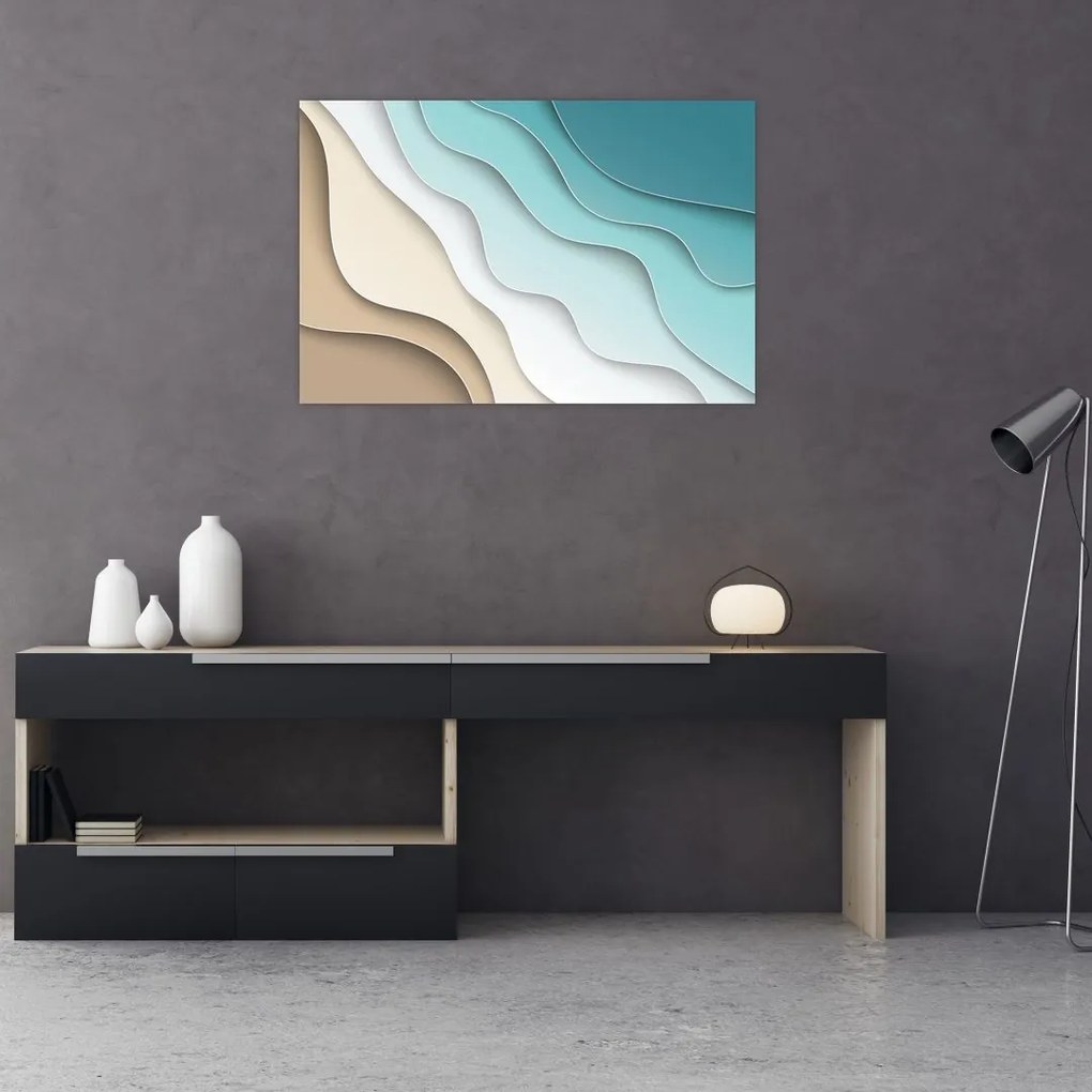 Tablou abstract cu plaja mării (90x60 cm)