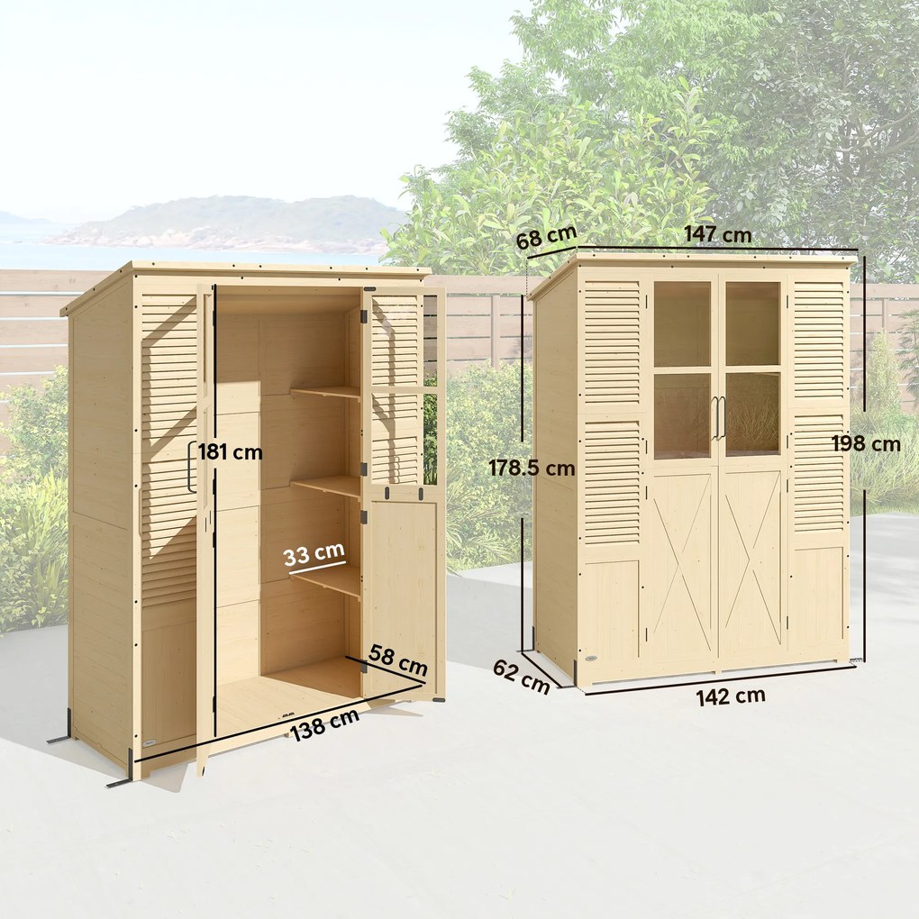 Outsunny magazie debara spațiu depozitare unelte dulap exterior | Aosom Romania