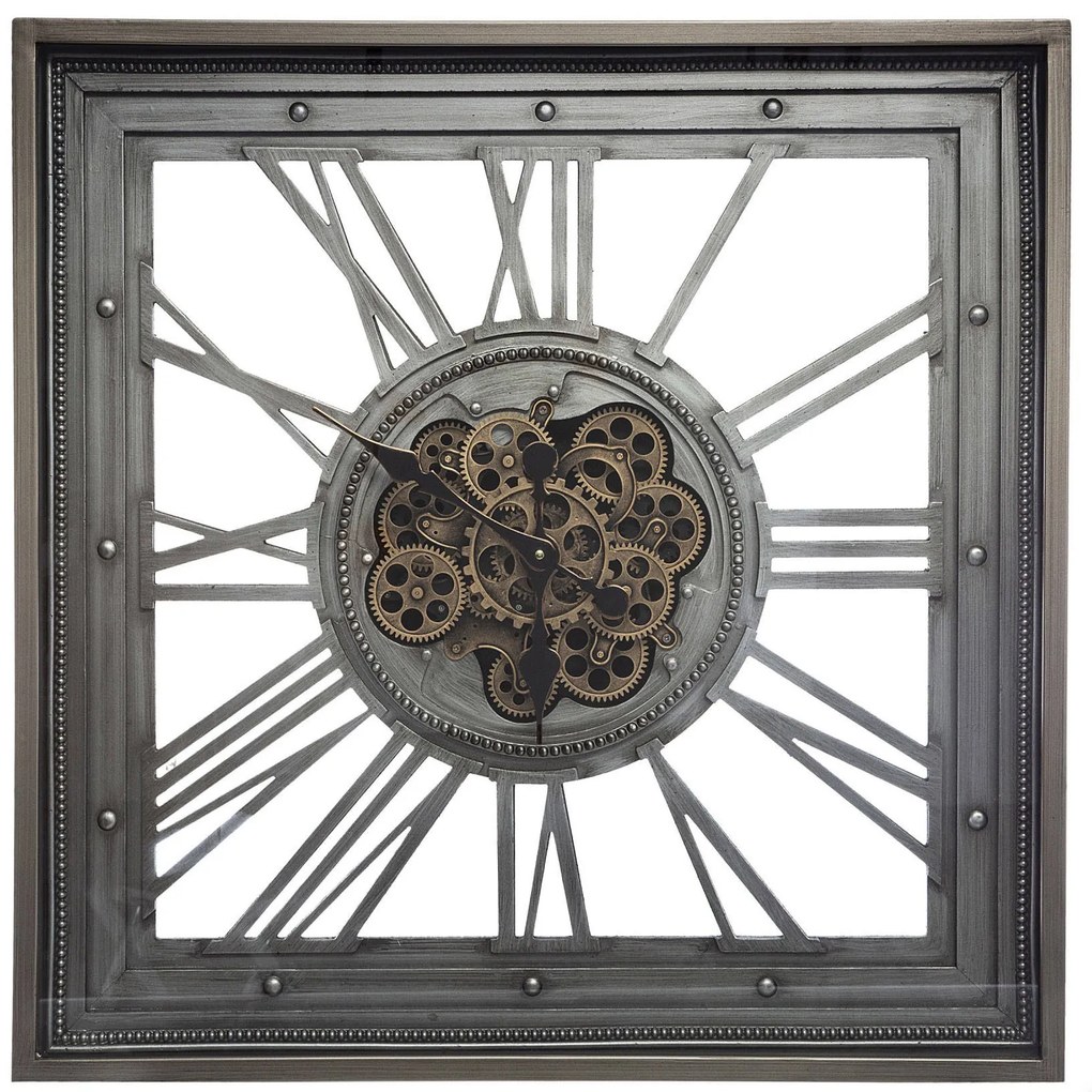 Ceas de perete MECA, metal, 80 x 80 cm