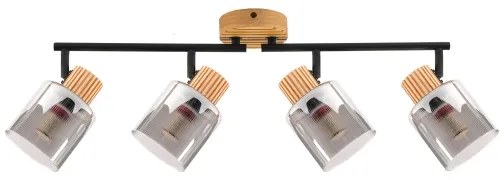 Brilagi - Lampă spot HYGGE 4xE14/15W/230V lemn de cauciuc/fumuriu
