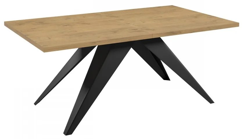Masă sufragerie extensibilă Awalean 140 (Negru + Stejar lancelot) (pentru 6-10 persoane). 1105361