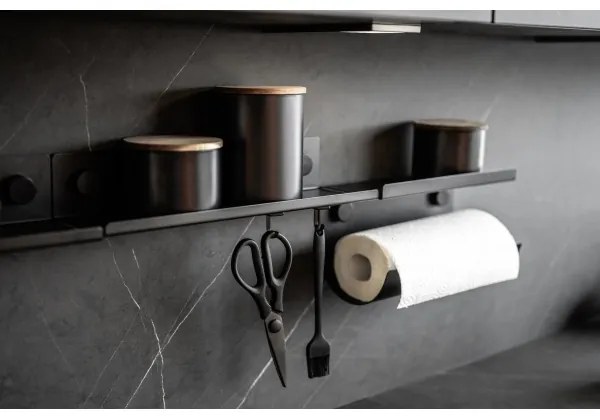 WENKO 71144800 - Suport pentru role JET 30x15 cm, negru