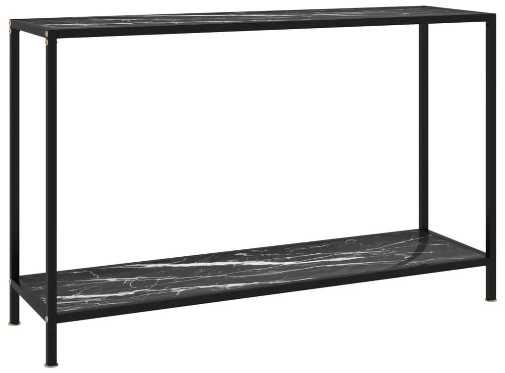vidaXL Masă consolă, negru, 120 x 35 x 75 cm, sticlă securizată