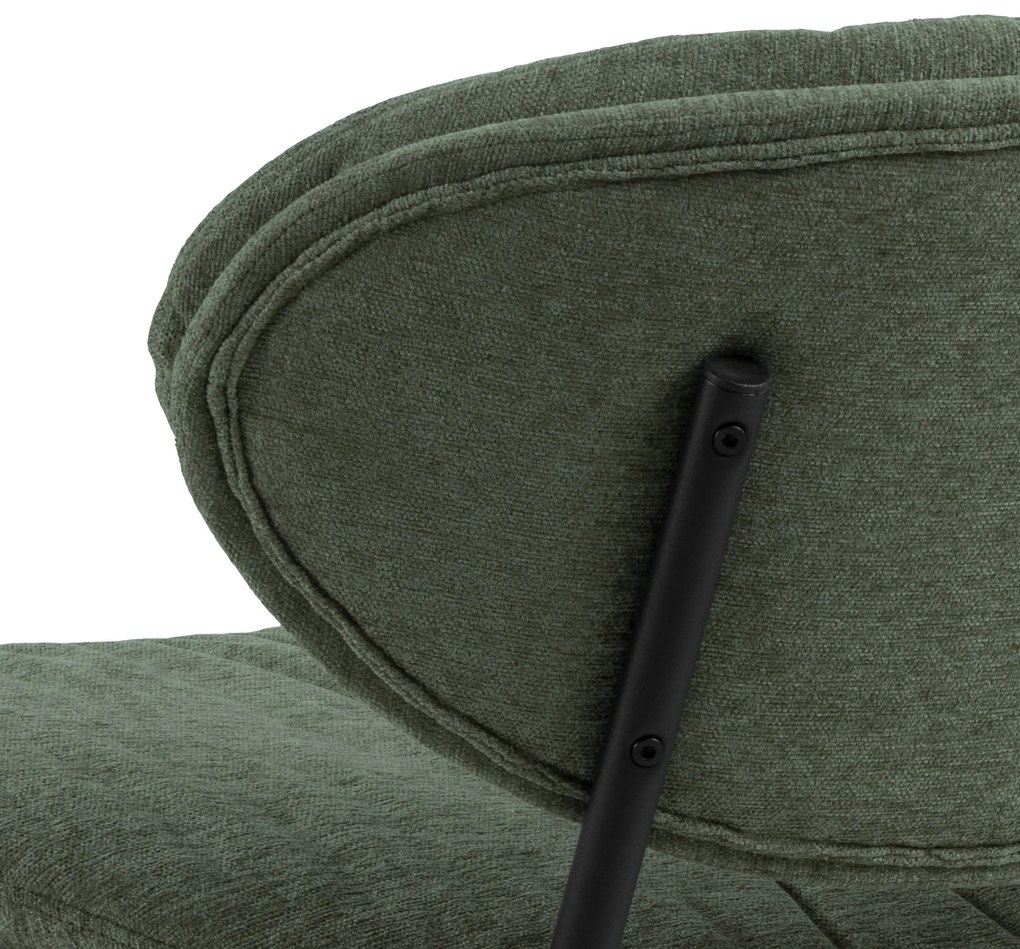 MAZZONI EXPORT SOPHIA Verde (material Apia 352)/cadru negru - FOTOLIU DE ODIHNĂ SCAUN PENTRU SALON/BIROU TAPIȚAT
