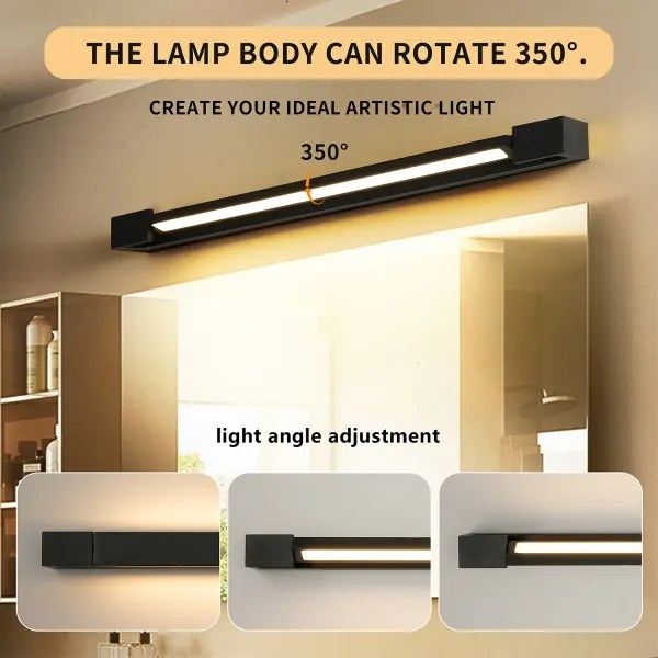 Brilagi-LED Iluminare pentru oglindă de baie AQUA LINE LED/18W/230V 60 cm IP44 negru