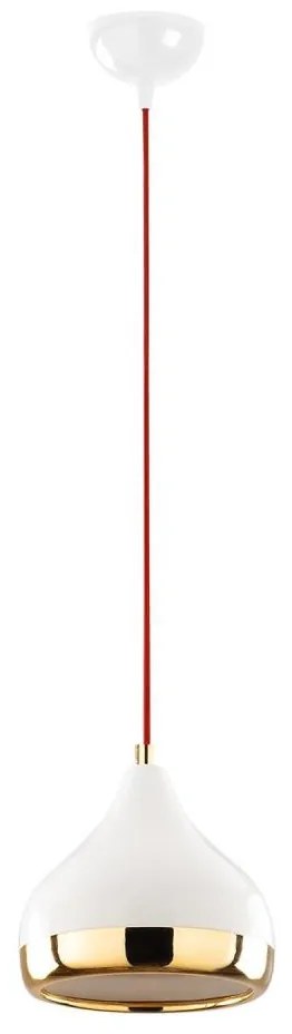 Lustră pe cablu YILDO 1xE27/40W/230V alb/auriu/roșu