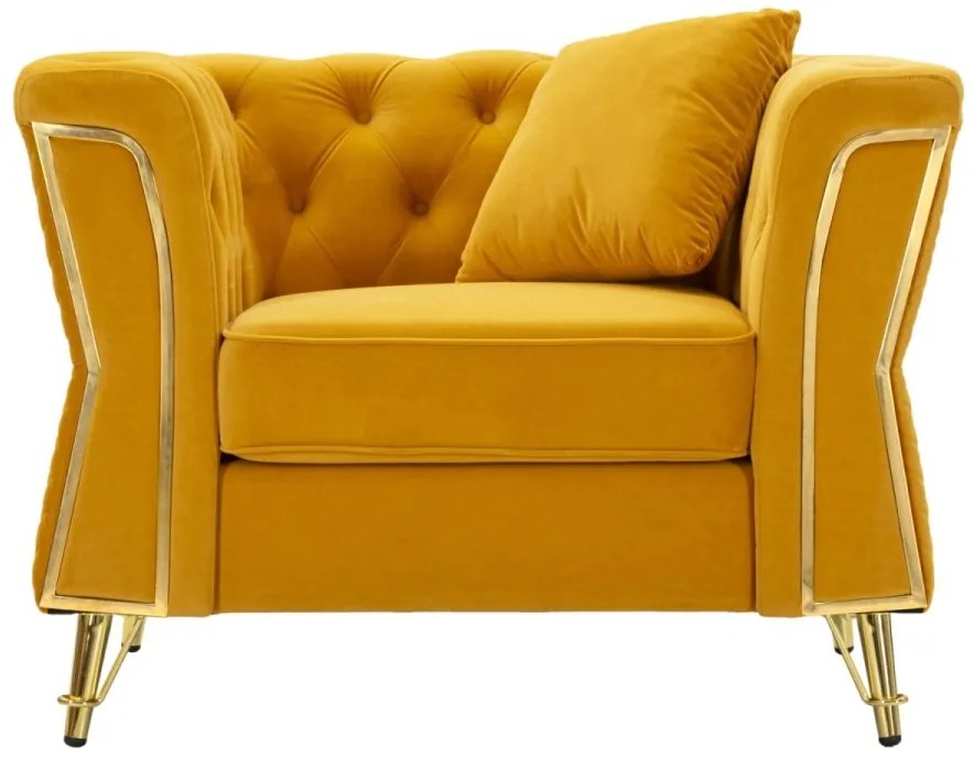 Fotoliu cu perna, mustar, 104X83X76 cm, Emy, Mauro Ferretti