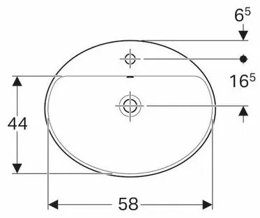 Lavoar incastrat Geberit Variform oval cu preaplin 60x48 cm