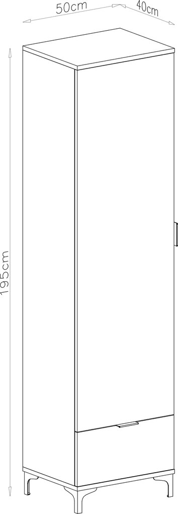 Mazzoni Dulap LANA SZ-50 Stejar Artisan - GARDEROBĂ CU O UȘĂ CU SERTAR