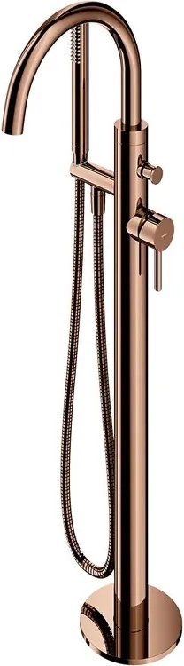 Baterie cada-dus freestanding Omnires Y monocomanda finisaj cupru periat