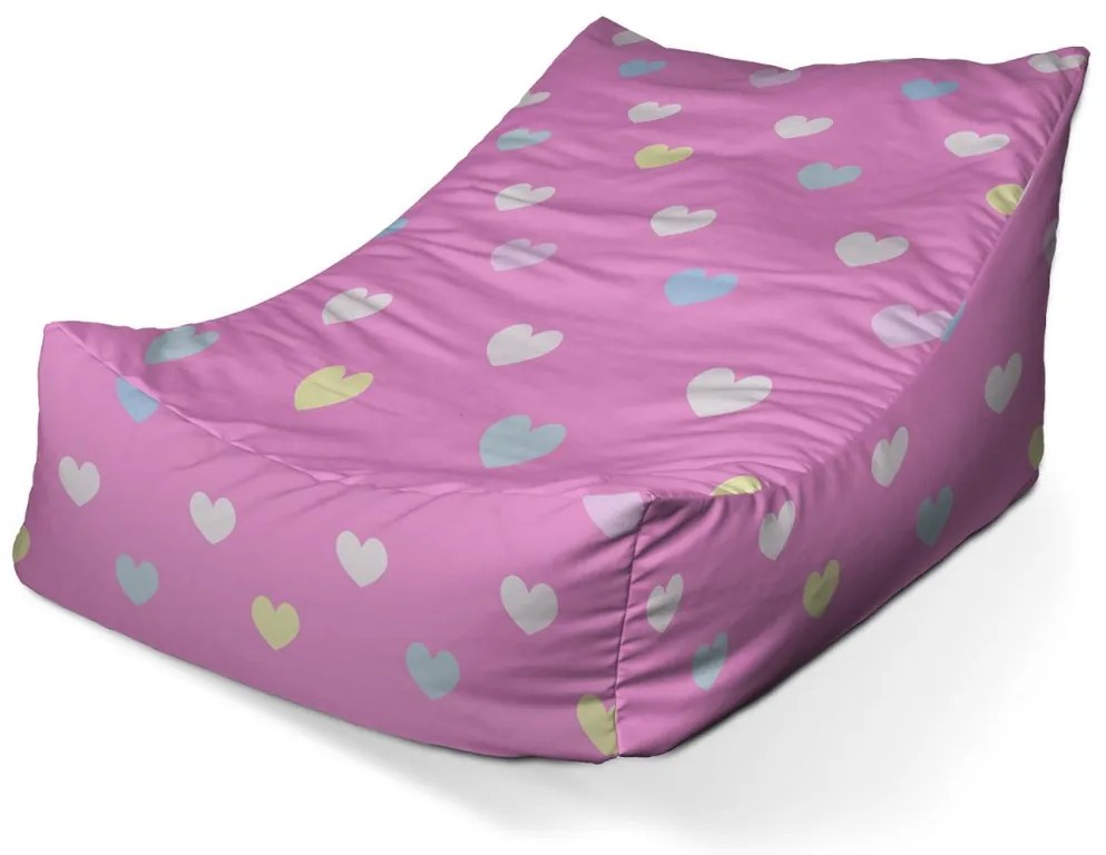 Sac de șezut Lounge inimă pe roz, roz