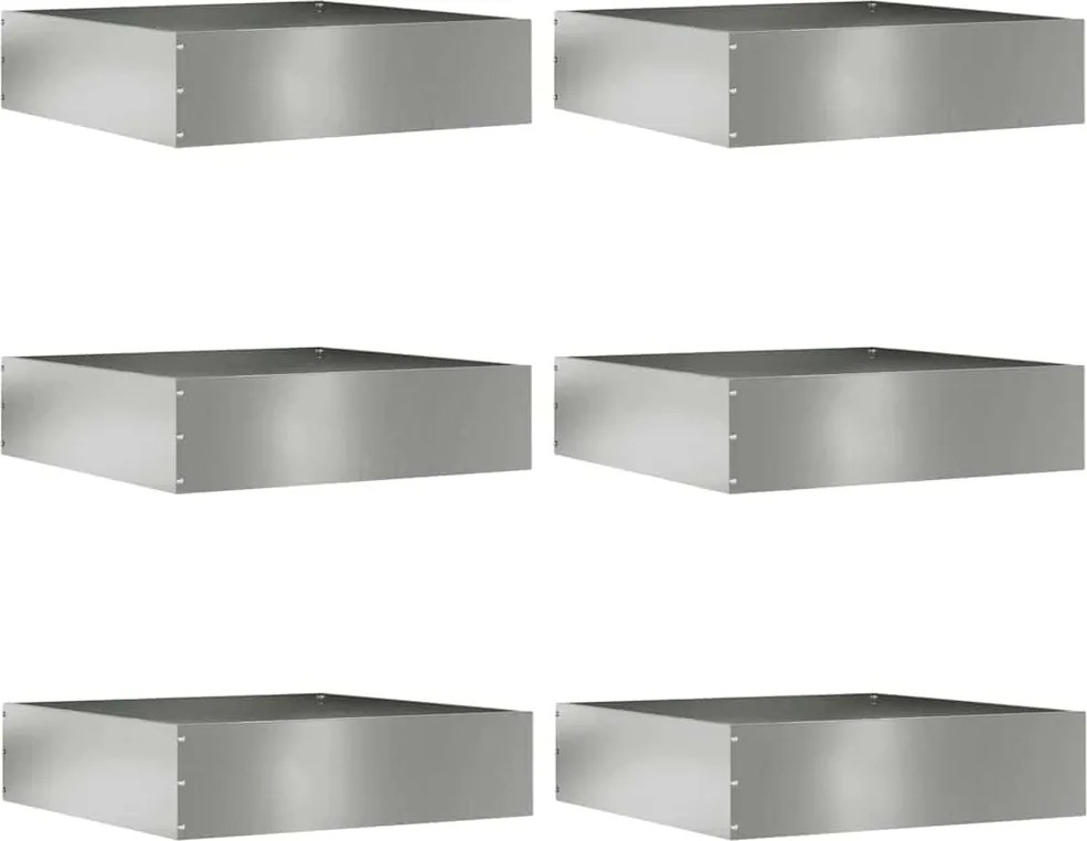 vidaXL Margine pentru gazon 6 pcs Argintiu 50 x 50 x 13 cm