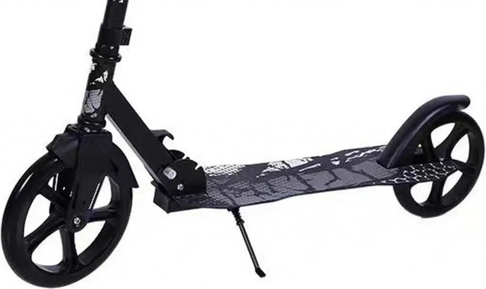 Trotineta copii si adolescenti NOVOKIDS™ Funky Camo PRO, Maxim 100 kg, Functie Super Brake, Diametru roata fata 230 mm, Negru Camuflaj