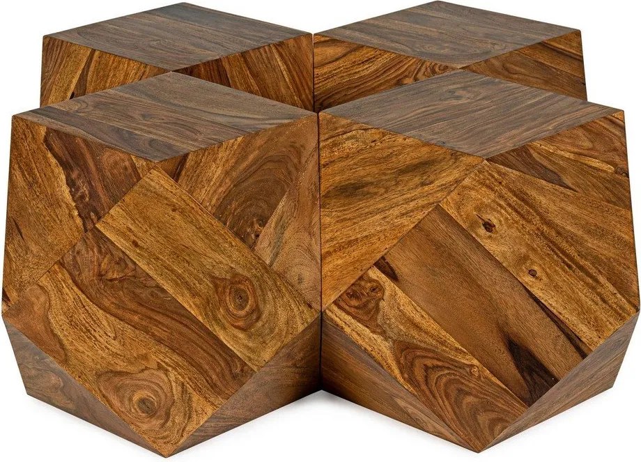 Măsuță de cafea în culoare naturală închisă din lemn de sheesham 42x42 cm Egypt – Bizzotto