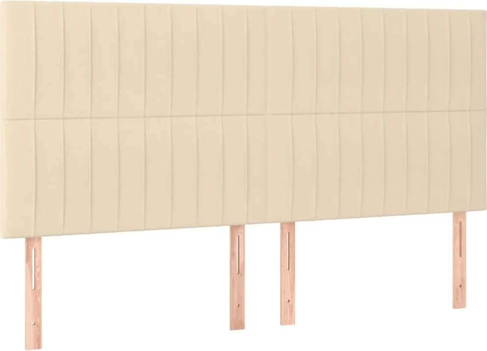 vidaXL Tăblie de pat crem 180x5x118/128 cm, material textil