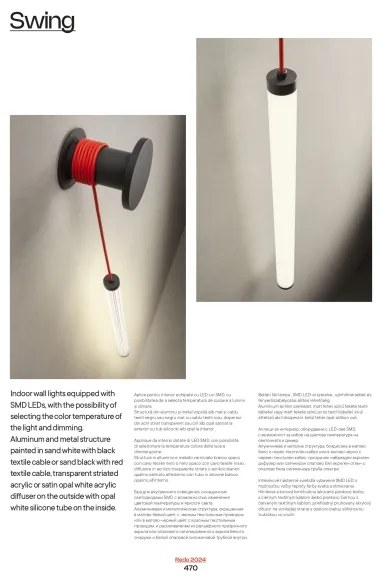 Redo 01-3304 - Aplică LED de perete reglabilă SWING, 16W, 230V, 3000/4000K, CRI 90, neagră