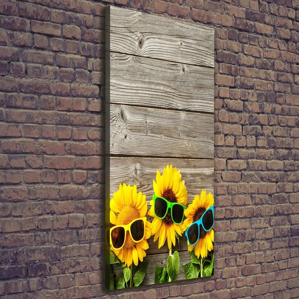 Imprimare tablou canvas Sunflowers ochelari