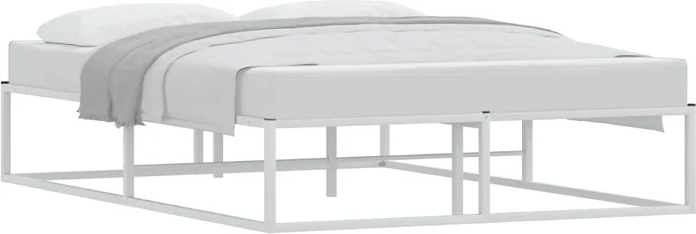 vidaXL Cadru de pat fără saltea alb 140x200 cm metal