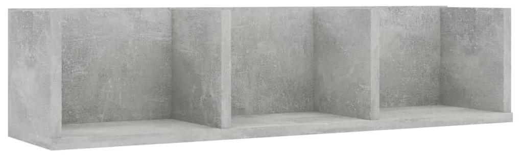 801314 vidaXL Raft de perete CD-uri, gri beton, 75 x 18 x 18 cm, PAL