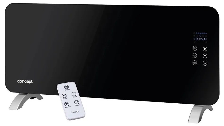 Concept KS4010 - Încălzitor/convector electric 2000W IP24 negru+telecomandă