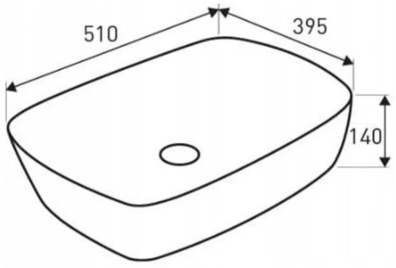 Lavoar ceramic KR-640 cu design 51x39,5x14 cm, alb