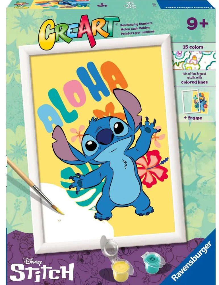CREART PICTURA PE NUMERE PENTRU COPII ALOHA DISNEY STITCH - RAVENSBURGER (RVSPBN23769)