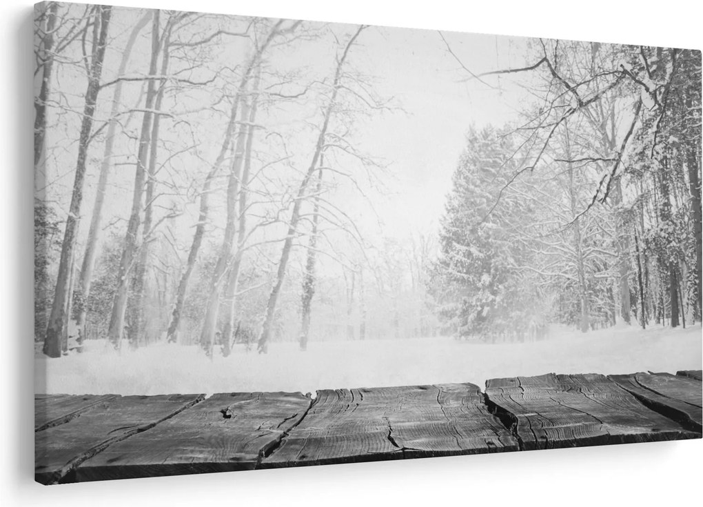 Tablou - Pier de lemn în timpul iernii (90x60 cm)