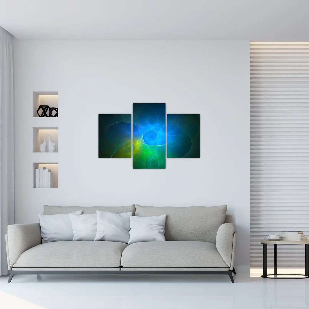 Tablou cu abstracțiune albastră (90x60 cm)