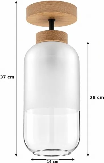 BRILAGI - LED lustru aplicat RETRO GLASS 1xE27/60W/230V Ø 14 cm stejar/alb