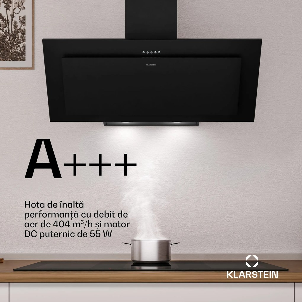 Klarstein Hota înclinată Athena | mod de evacuare a aerului și recirculare | 404 m³/h | 56 W | 90 cm