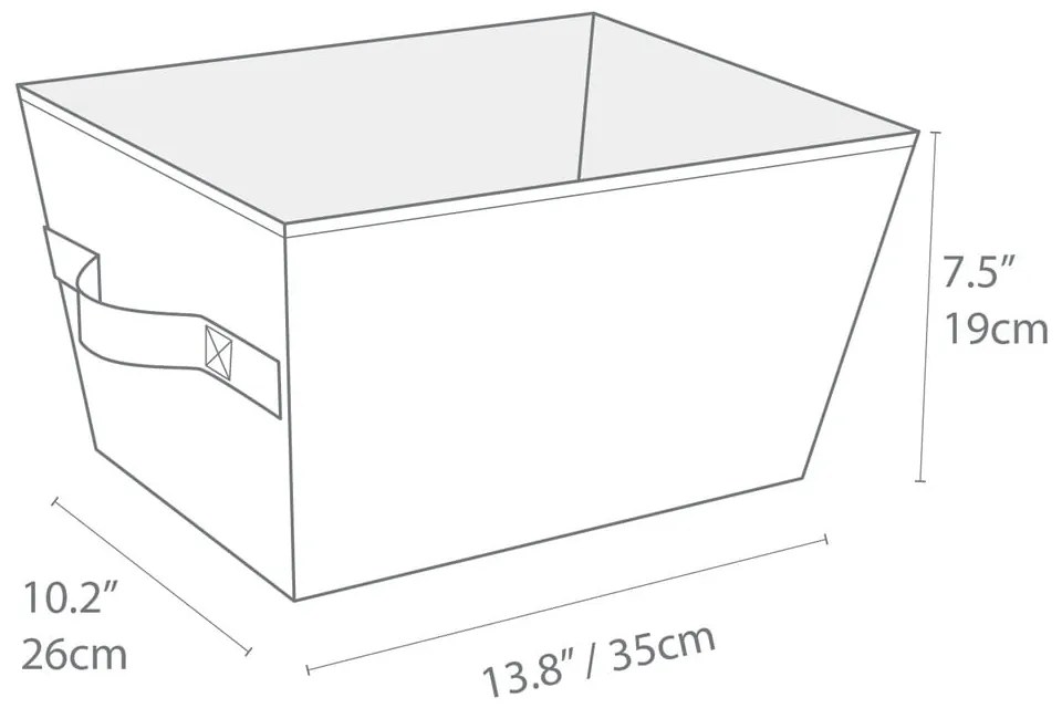 Coș de depozitare Bigso Box of Sweden Tap, 26 x 19 cm, gri