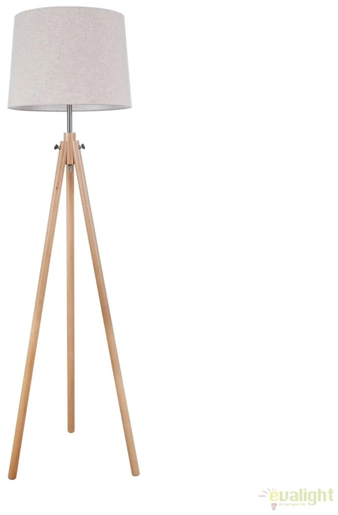 Lampadar modern cu trepied din lemn Calvin MYZ177-FL-01-BR
