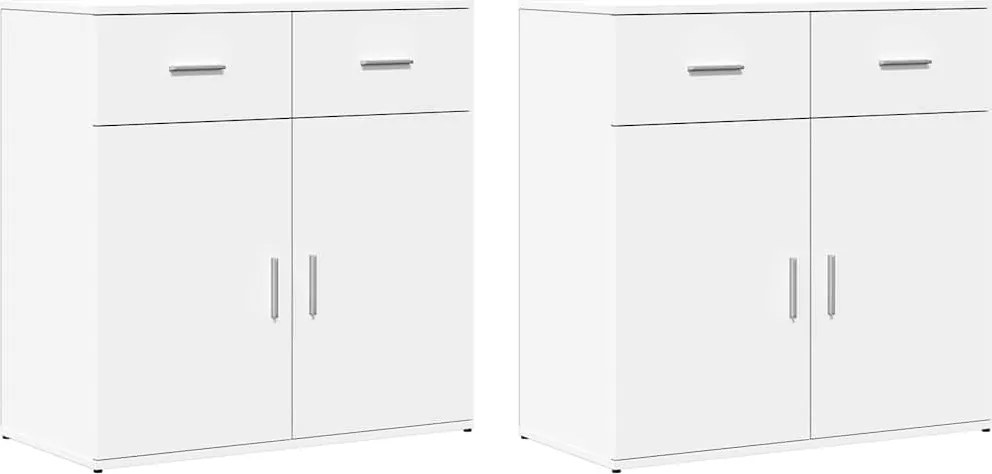 vidaXL Dulapuri, alb, 2 buc., 79x38x80 cm, lemn prelucrat