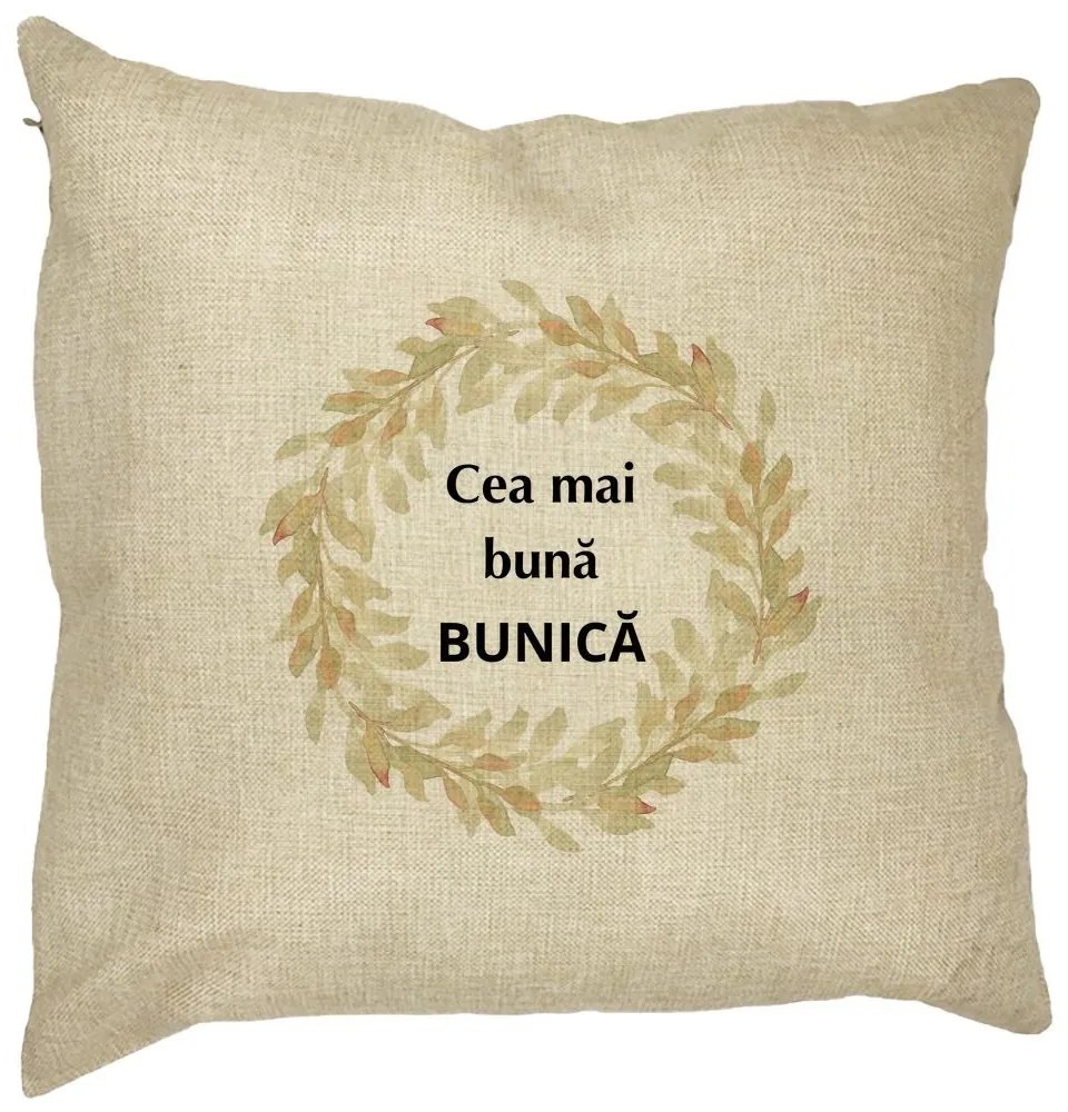 Perna Decorativa pentru Bunica 4, 40x40 cm, Husa Detasabila, Burduf