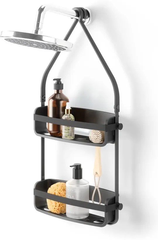 Raft pentru baie negru suspendat din plastic Flex – Umbra