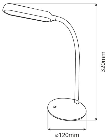 Lampă LED flexibilă tactilă dimabilă de masă LED/6W/5V USB 1200 mAh alb
