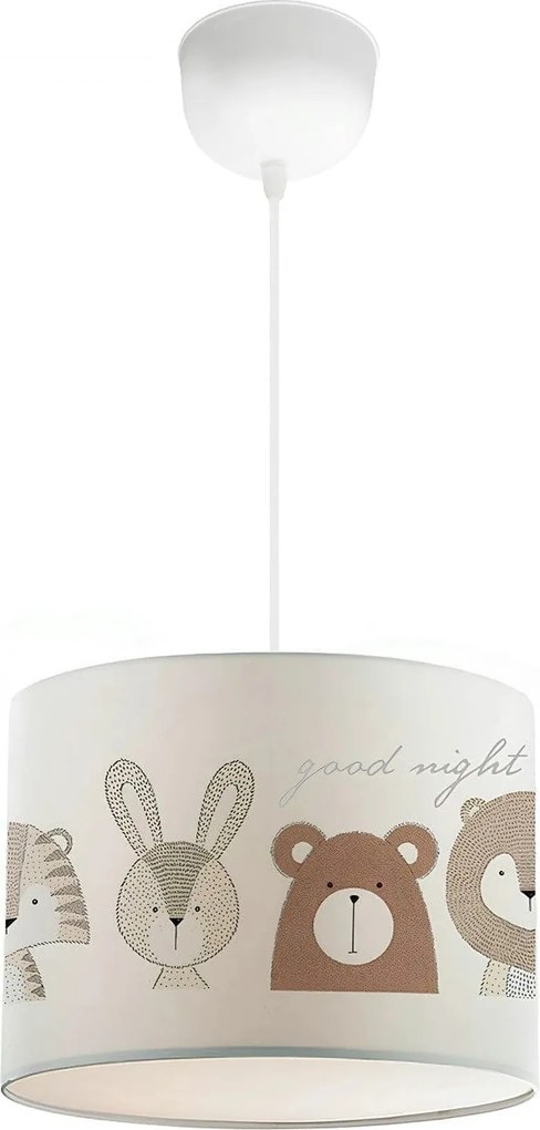 Lustra AYD-2878, crem/maro, material textil/metal, 24x70 cm