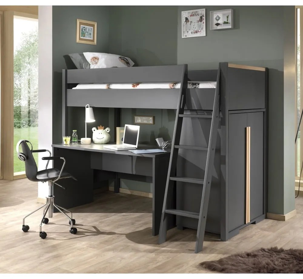 Birou pentru copii Vipack London, gri închis