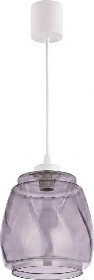 Brilagi - Lustru LED suspendat pe cablu RETRO GLASS 1xE27/60W/230V Ø 26 cm alb/gri fumuriu