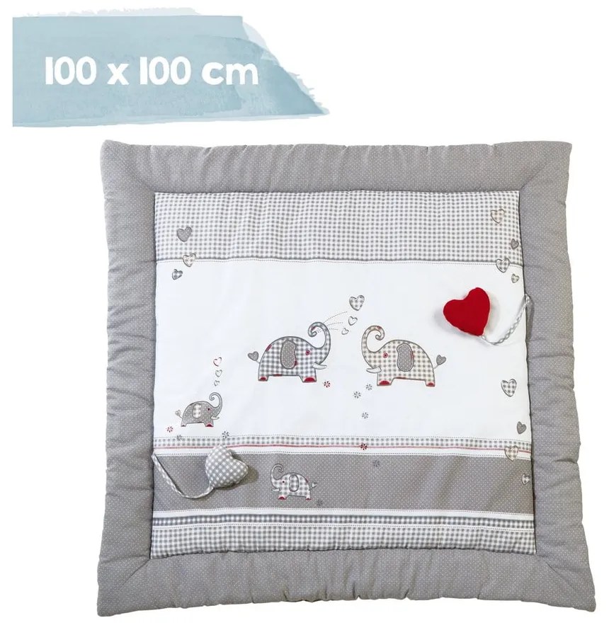 Saltea de joacă pentru copii albă/gri 100x100 cm Jumbo twins – Roba