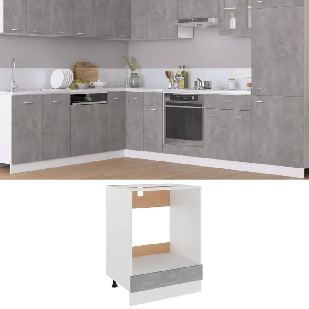 vidaXL Dulap pentru cuptor Lyon, gri beton, 60x46x81,5 cm