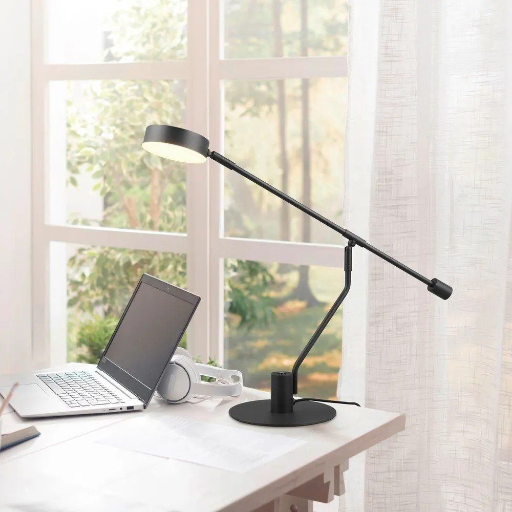 Veioză negru-mat LED cu structură flexibilă (înălțime 64 cm) Manduro – Trio