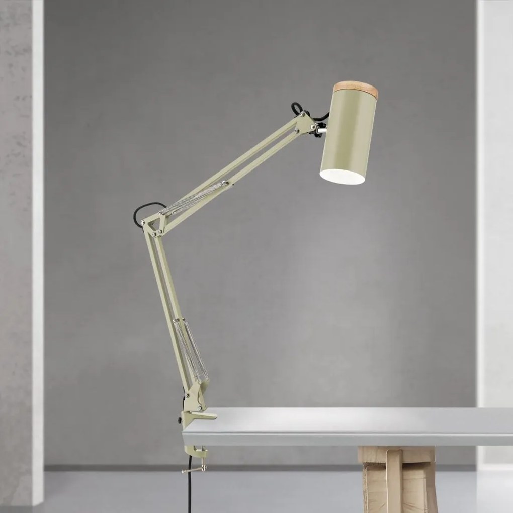 Lampa cu brat articulat si sistem de prindere masa, Gili verde deschis