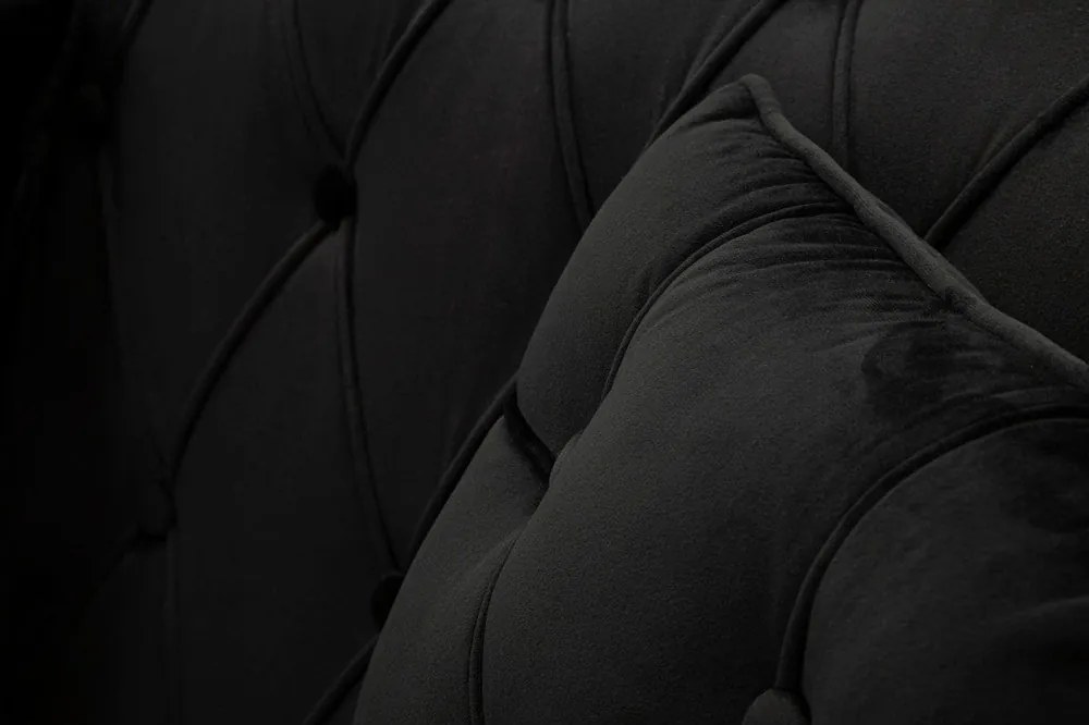 Canapea neagră cu tapițerie din catifea 130 cm Budapest – Mauro Ferretti