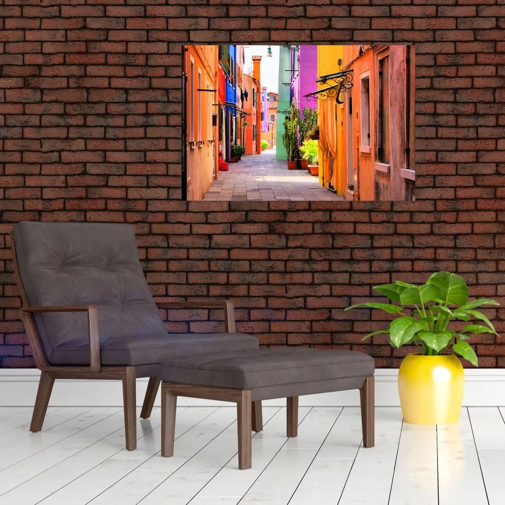 Tablou - Casa colorată în Burano, Veneția (90x60 cm)