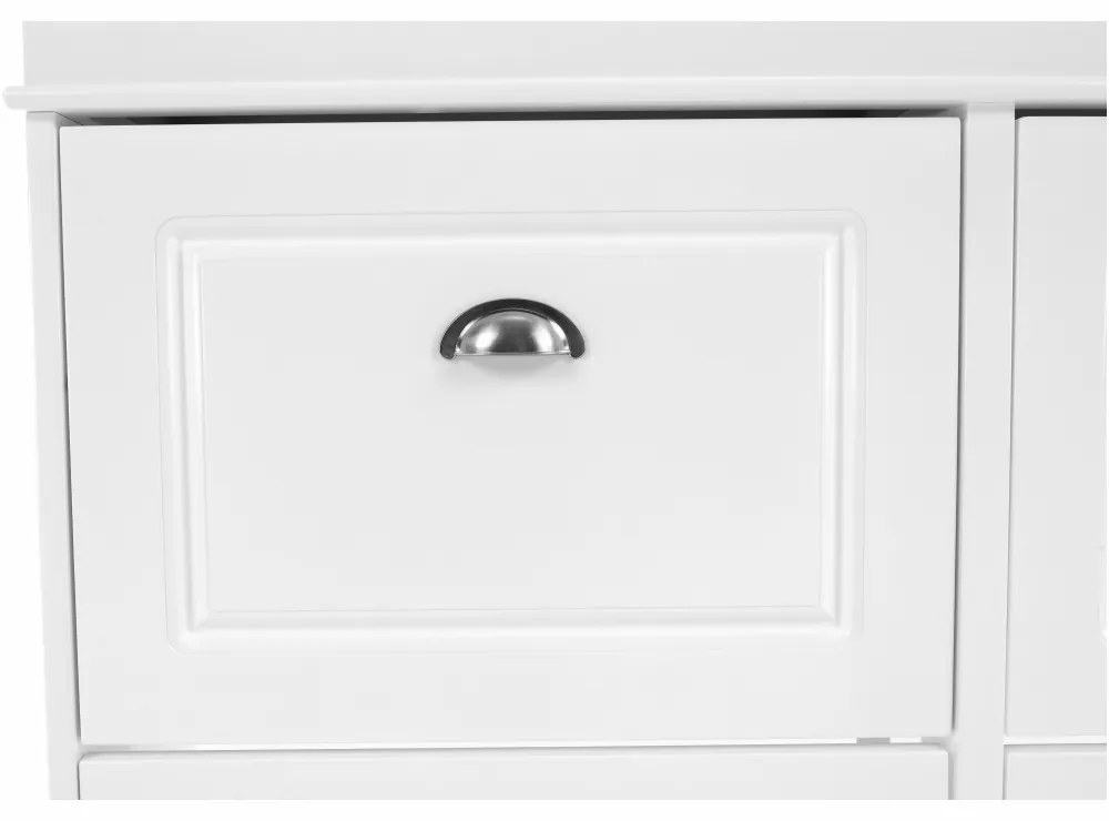 Pantofar, 4 compartimente, alb, mdf alb