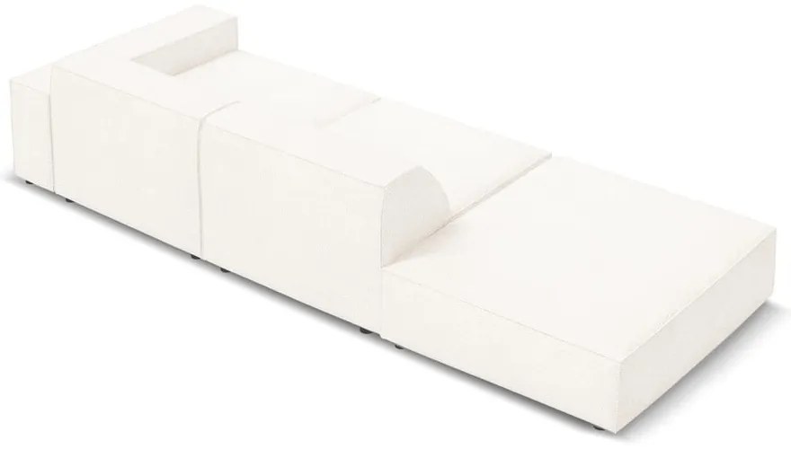 Colțar bej cu tapițerie bouclé (pe partea stângă) Jodie – Micadoni Home