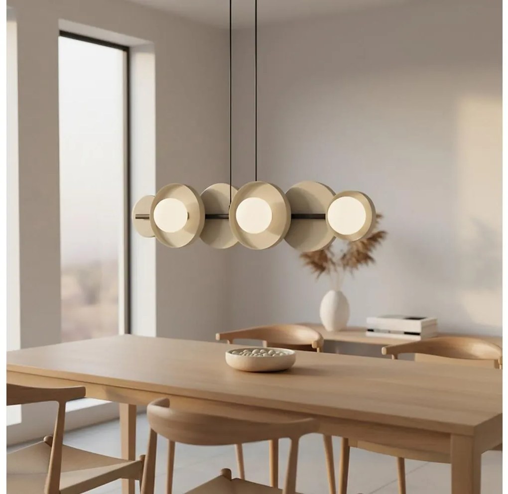 Lustră pe cablu MODEL 6xG9/8W/230V bej