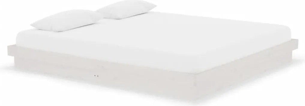 vidaXL Cadru de pat Super King, alb, 180x200 cm, lemn masiv