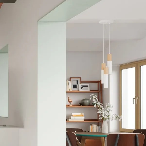 Lustră pe cablu PABLO 3xGU10/40W/230V albă Sollux SL.1013